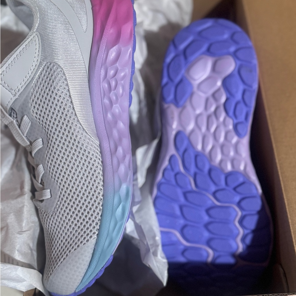 New Balance Gray and Pink Sneakers